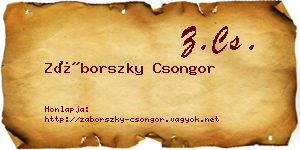 Záborszky Csongor névjegykártya