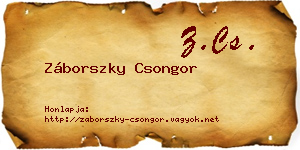 Záborszky Csongor névjegykártya